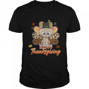 Happy Thanksgiving Tee Cat Turkey Christmas Day T-Shirt B0B7Dysvl3